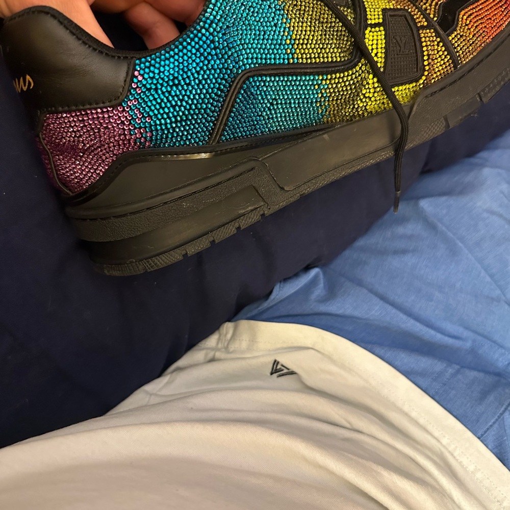 Louis Vuitton men's 8.5 crystal rainbow sneakers - Picture 3 of 3